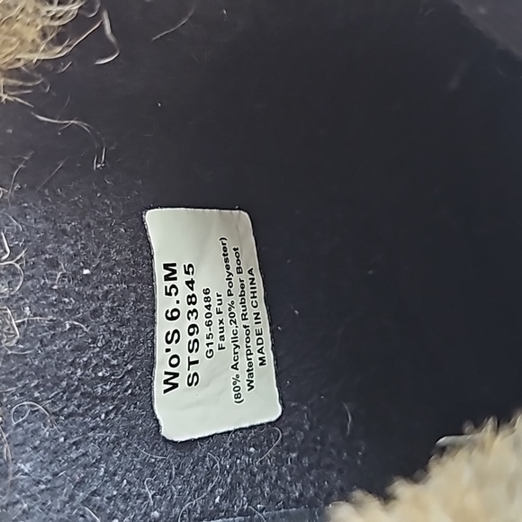 Sperry sz 6.5 duck boots, faux fur lined, black/tan - Picture 2 of 8